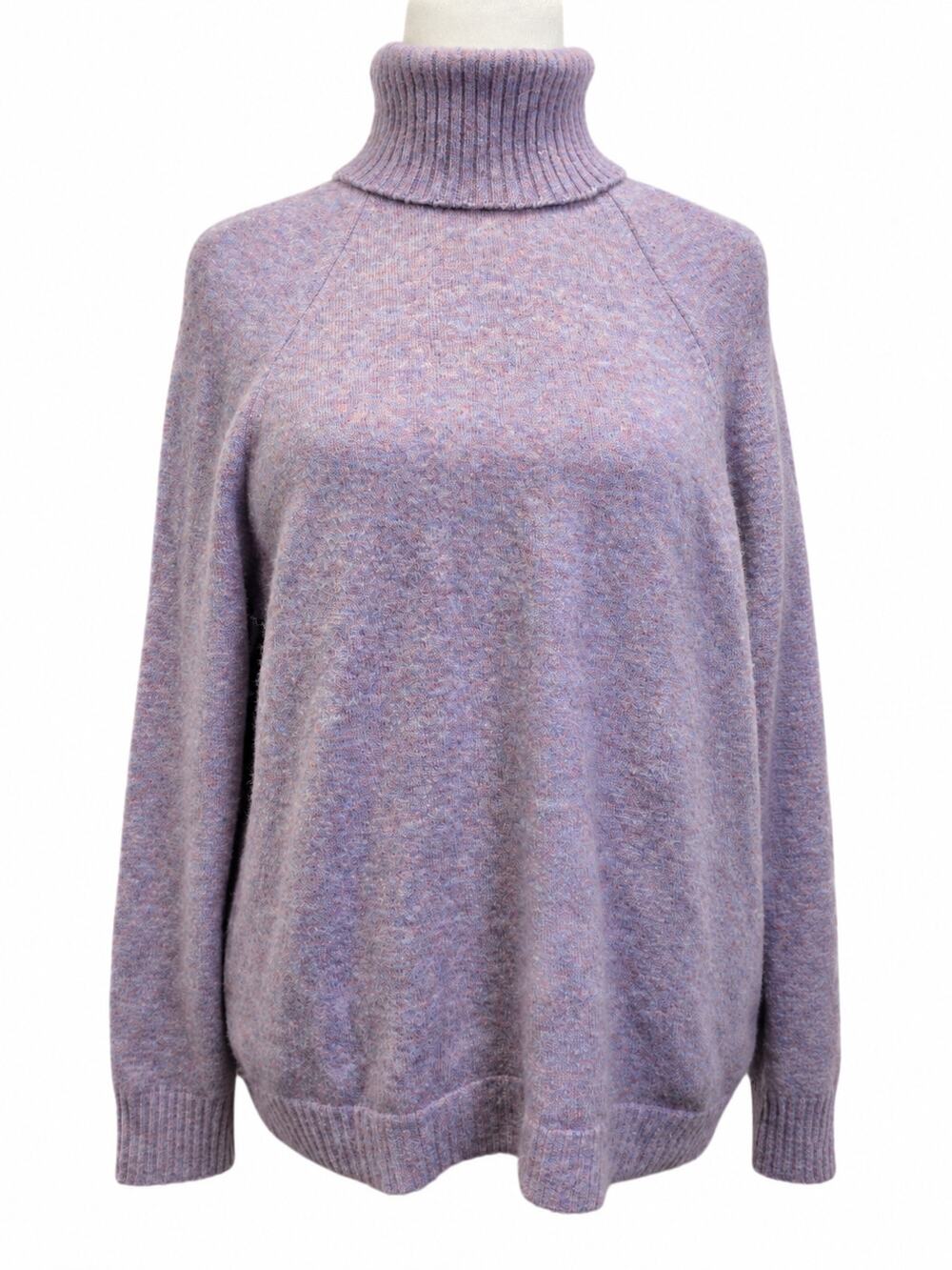 J.Crew Women’s M Purple Heather Wool Alpaca Blend Turtleneck Sweater Cozy